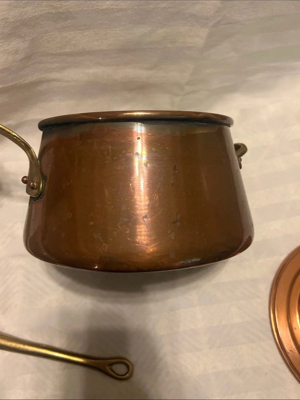 Copper Double Boiler Saucepan with Lid - made in Portugal